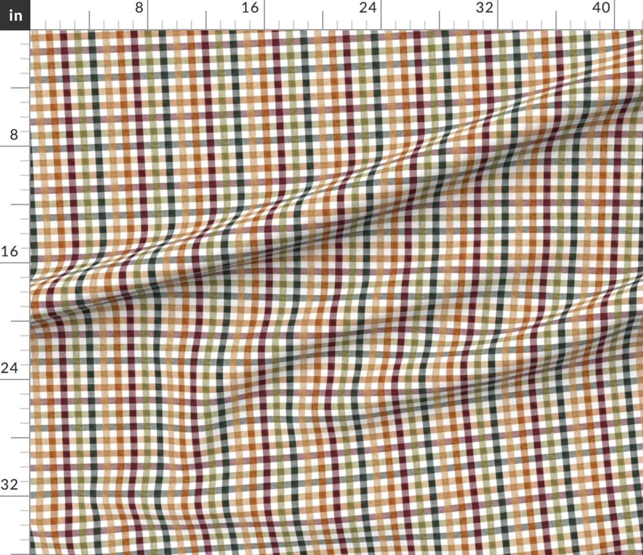 Various Fabrics by the Yard or Fat Quarter Fall Plaid Thanksgiving Colors Green Checks Custom Printed Fabric by Spoonflower